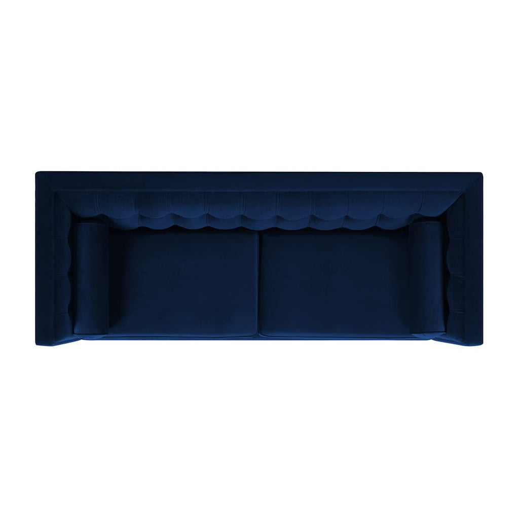 84" Navy Blue Velvet Tufted Sofa B997571