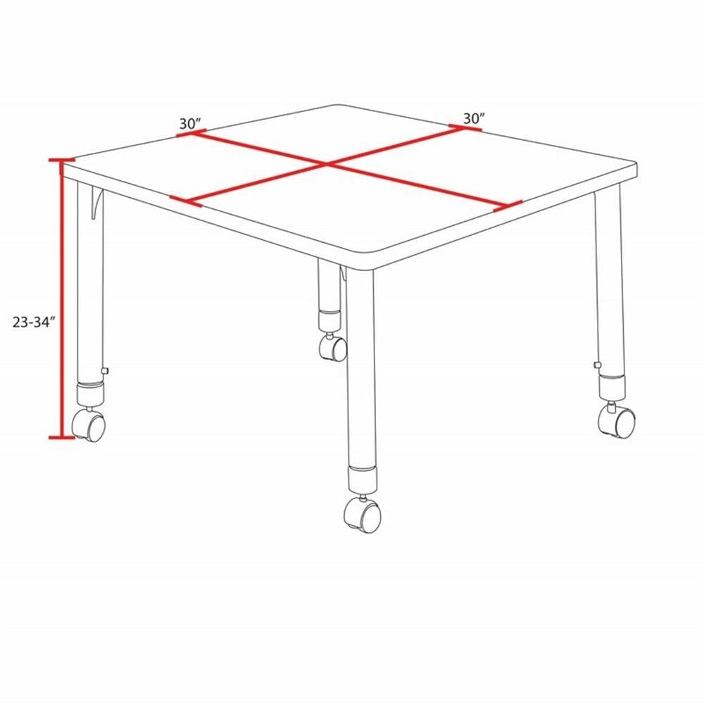 30" Square Mobile Table with 4 Stack Chairs L2339