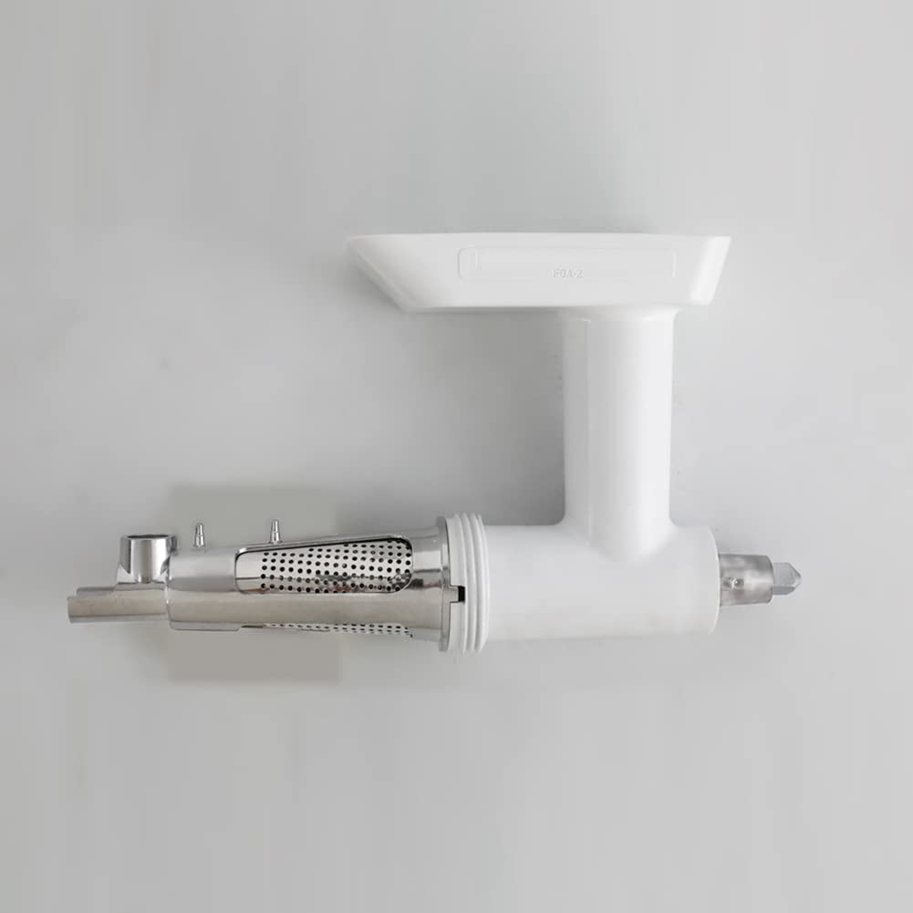 Meat Grinder Attachment for Mixers, White & Silver Q356