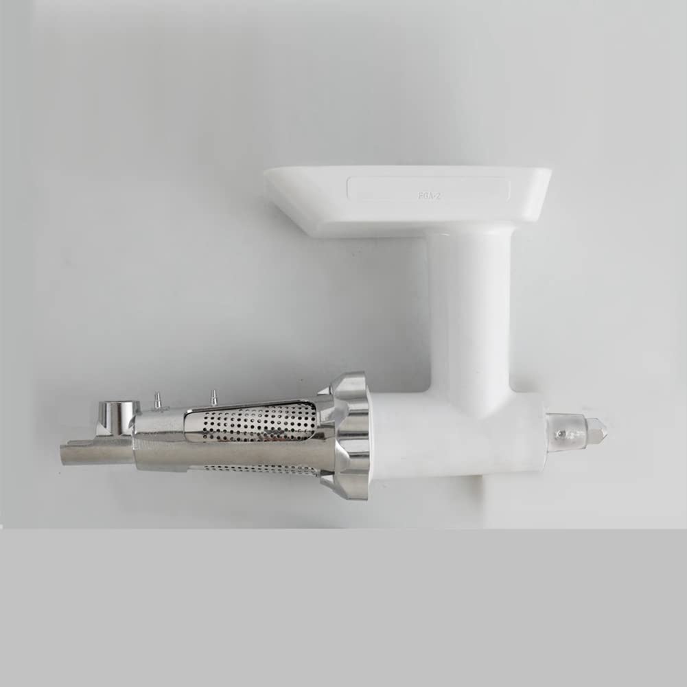 Meat Grinder Attachment for Mixers, White & Silver Q356