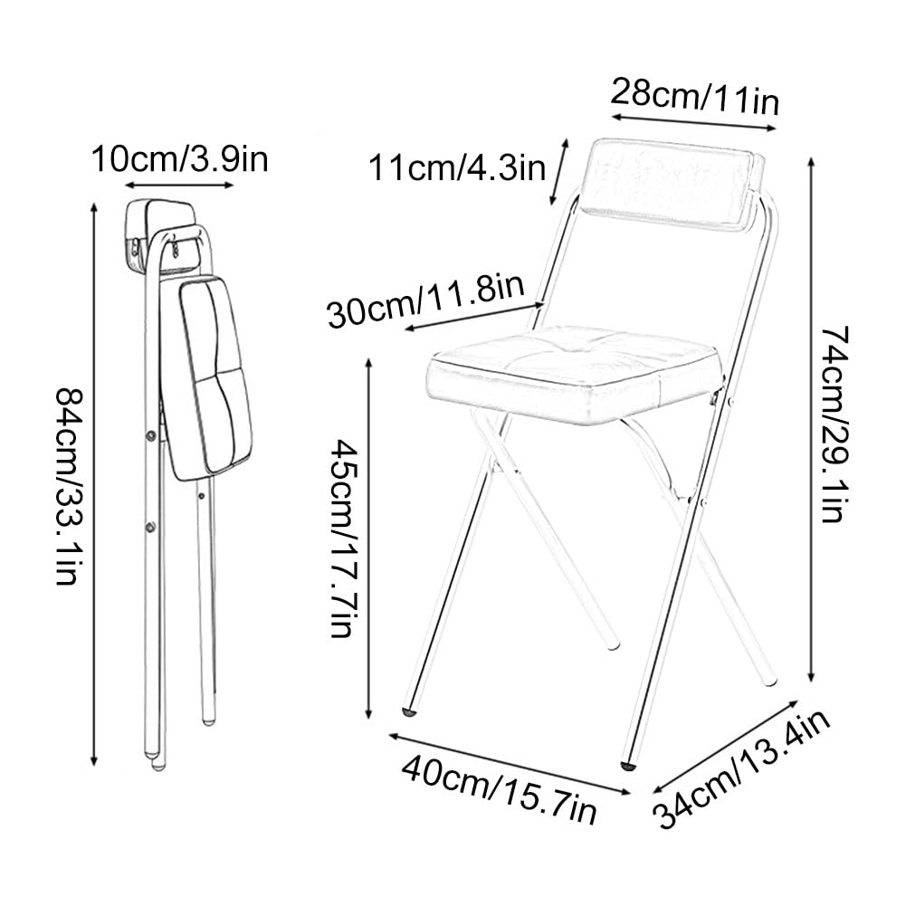 Cushioned Folding Bar Stool with Backrest Z47421