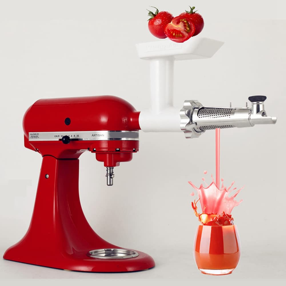 Meat Grinder Attachment for Mixers, White & Silver Q356