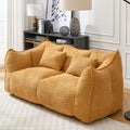 Yellow 2 Seat Foam Stuffed Beanbag Chair T924165