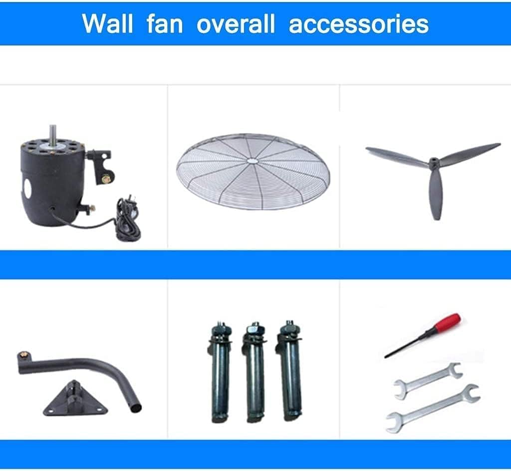 Wall Mounted Fan, 3-Speed Outdoor Swinging Commercial Fan, Adjustable Tilt Wall-Mounted Fan, High-Velocity Industrial Wall Mounted Fan (White, 20in) Y94105