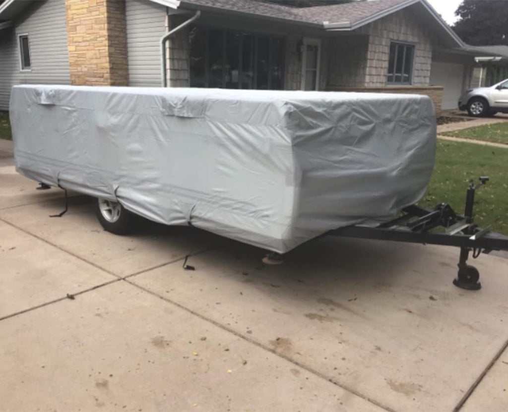 Folding Camper Travel Trailer RV Cover Waterproof 500D Oxford 14'-16' G20039