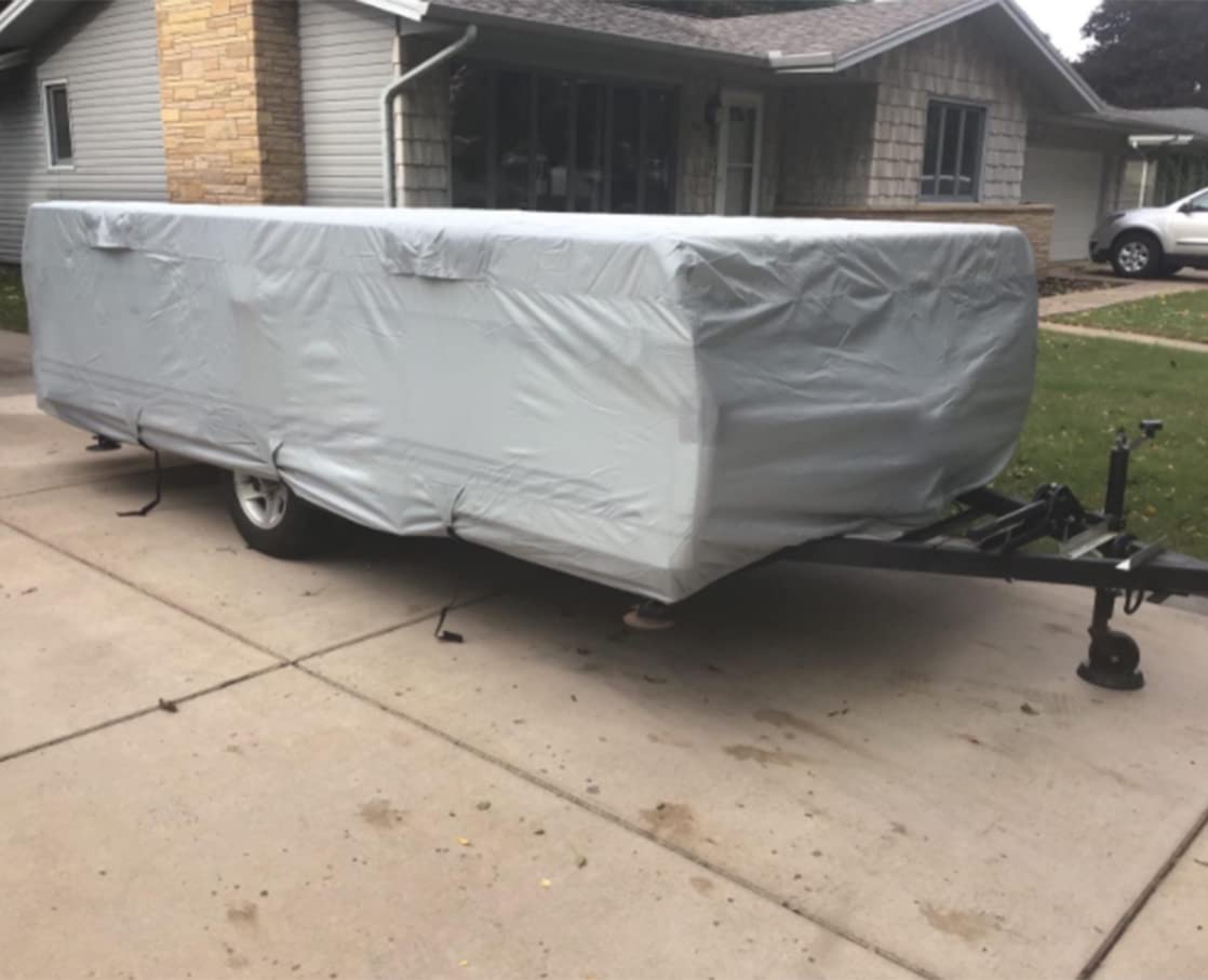 Folding Camper Travel Trailer RV Cover Waterproof 500D Oxford 14'-16' G20039