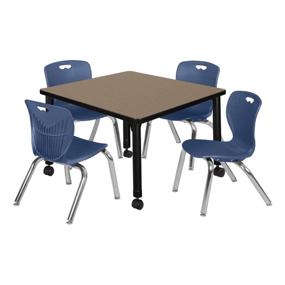 30" Square Mobile Table with 4 Stack Chairs L2339