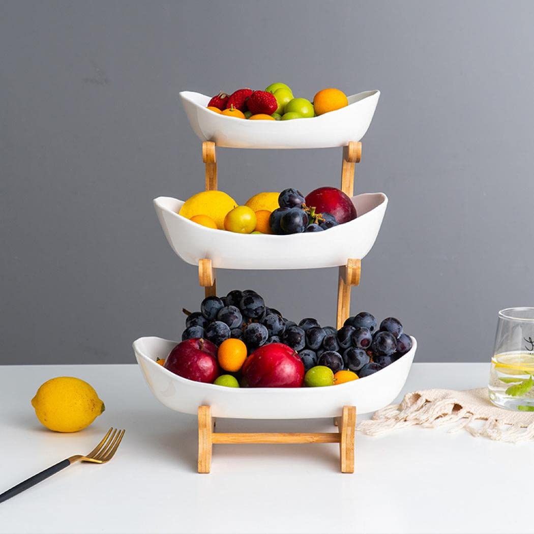 3 Tier Ceramic Fruit Basket Stand N3092