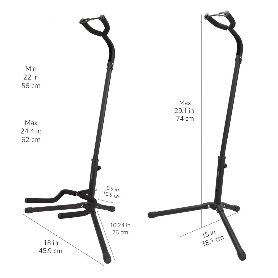 Black Height Adjustable Foldable Guitar Stand C16249