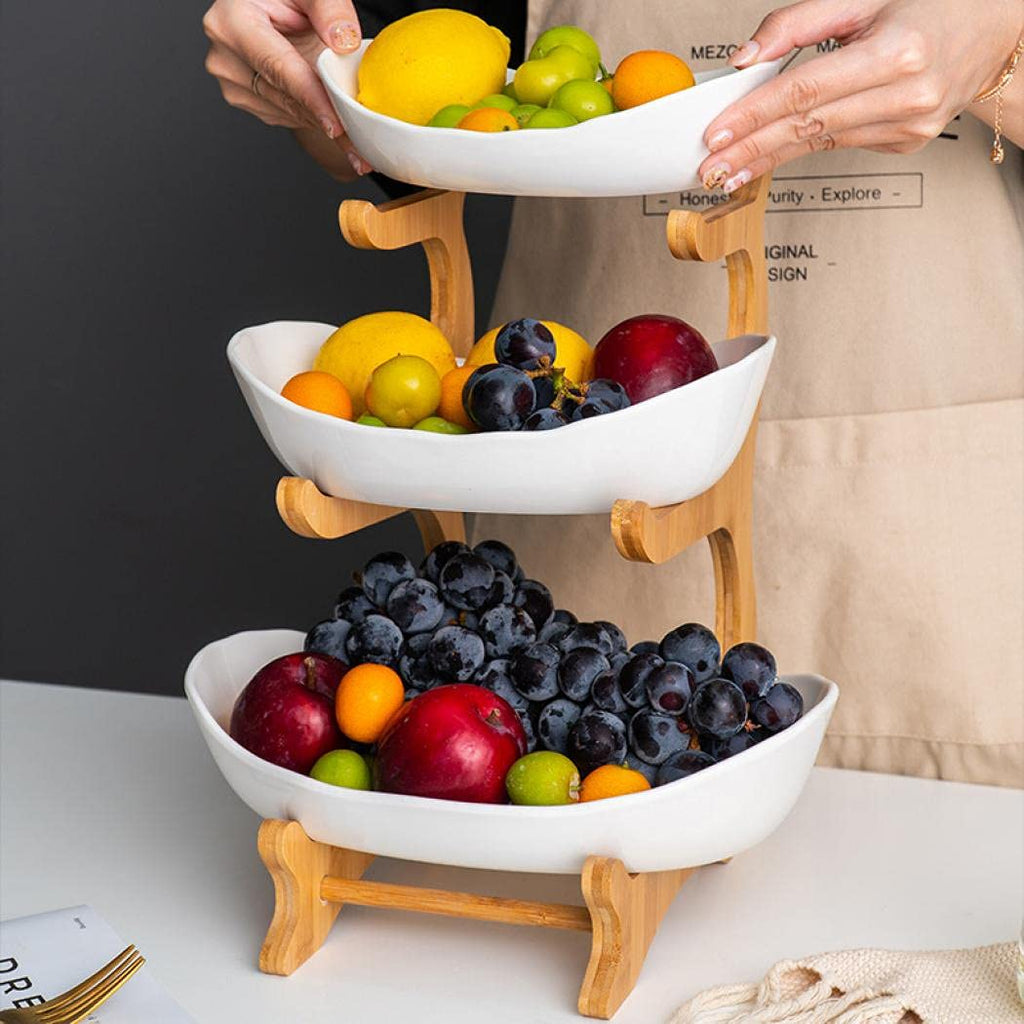 3 Tier Ceramic Fruit Basket Stand N3092