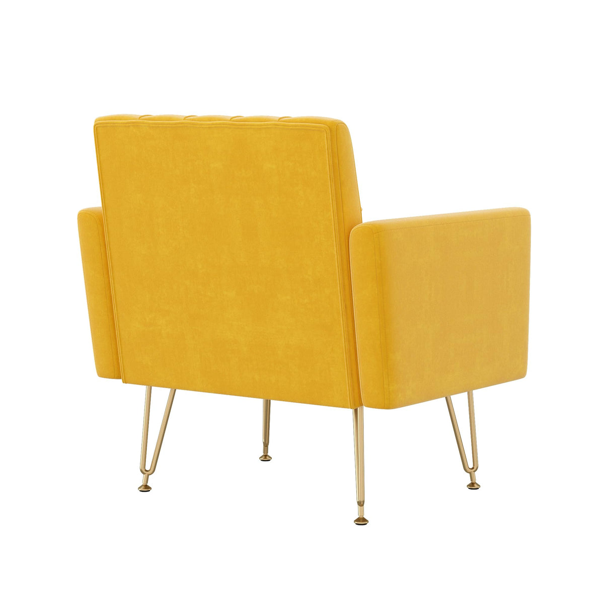 Velvet Single Sofa Chair with Tufted Back and Metal Legs X620820