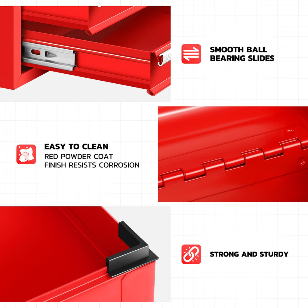 14 Inch Steel Portable Tool Box 2 Drawer M944