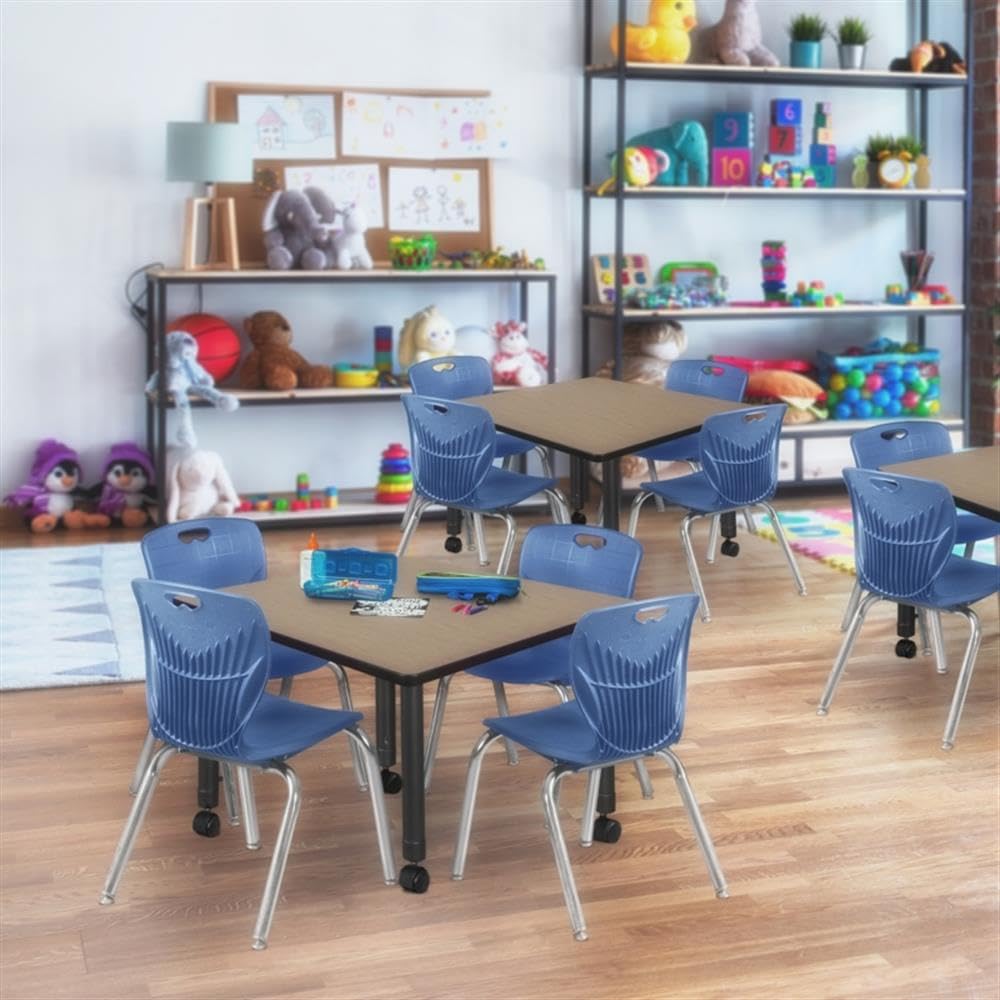 30" Square Mobile Table with 4 Stack Chairs L2339