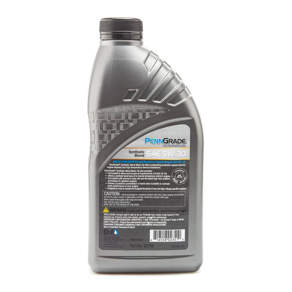 Synthetic Blend Oil SAE 5W-30 1 Quart Pack of 6 E776