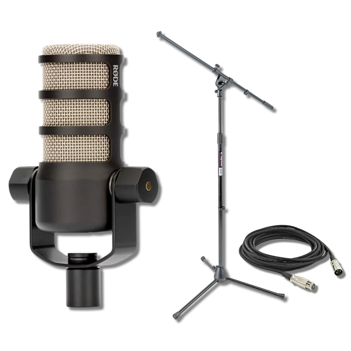 Dynamic Broadcast Microphone with Tripod Stand and XLR Cable D86612