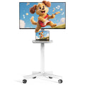 White Rolling TV Stand with Wheels F87047