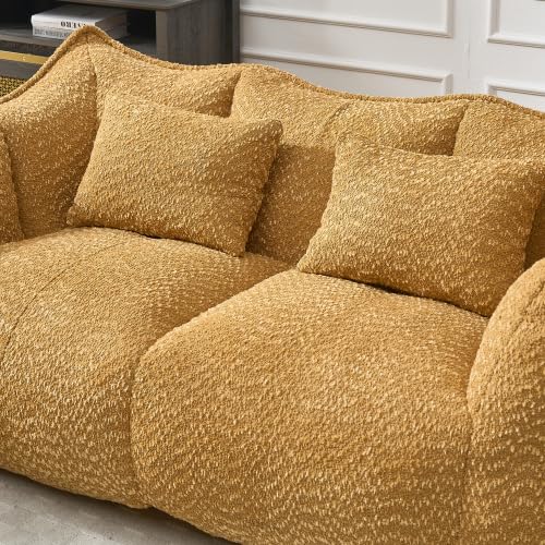Yellow 2 Seat Foam Stuffed Beanbag Chair T924165