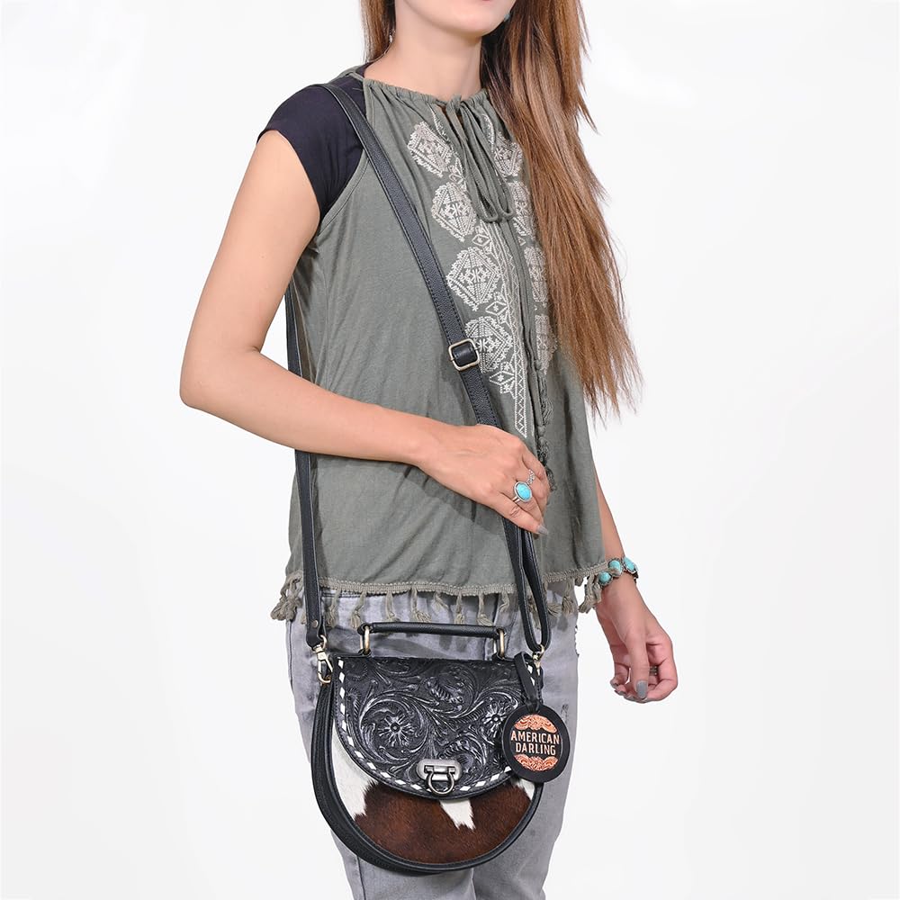 Genuine Leather Hair-On Cowhide Mini Crossbody X6723