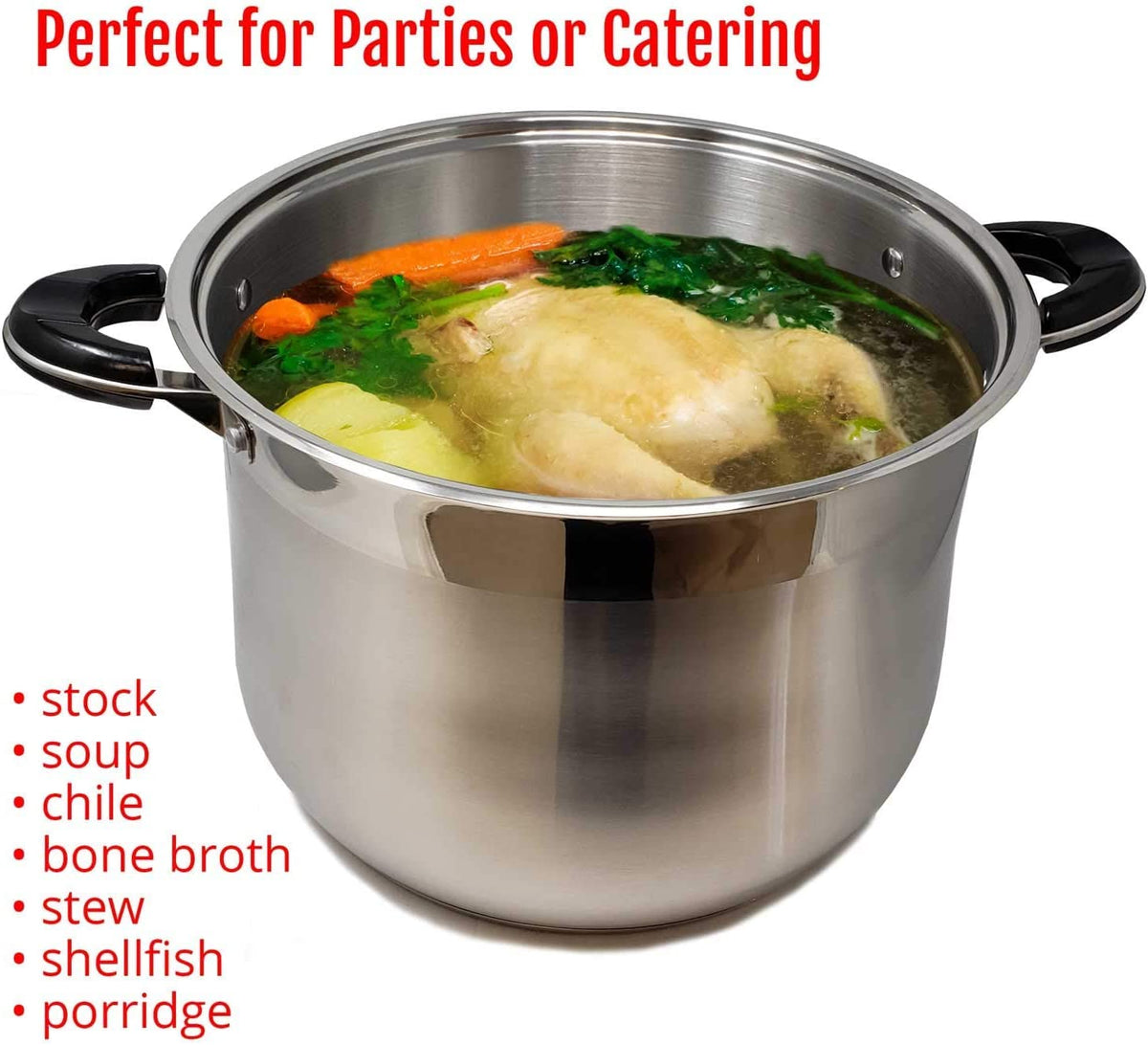 18/10 Stainless Steel 40 Quart Stockpot with Glass Lid G7924