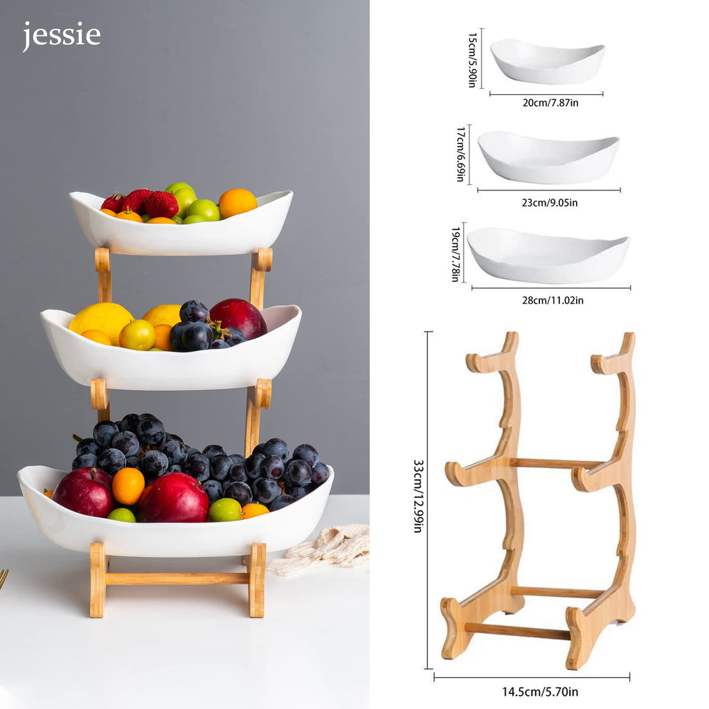 3 Tier Ceramic Fruit Basket Stand N3092