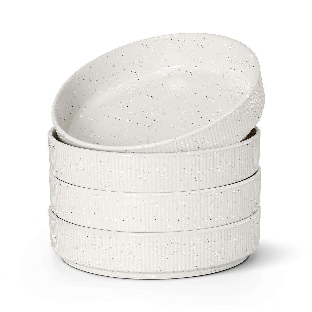 Pasta Bowls Set of 4, 35oz Ceramic, White, 8" P884