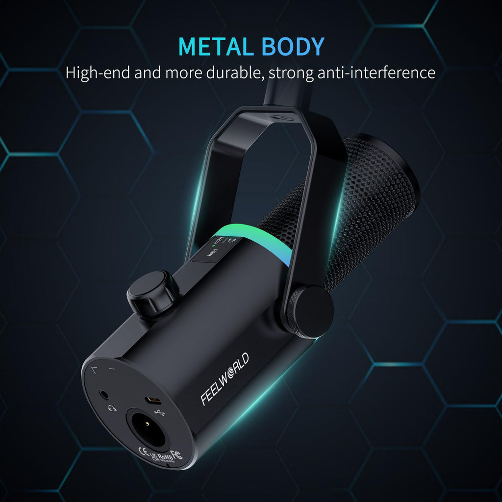 Black Metal Dynamic Microphone with Boom Arm L4722