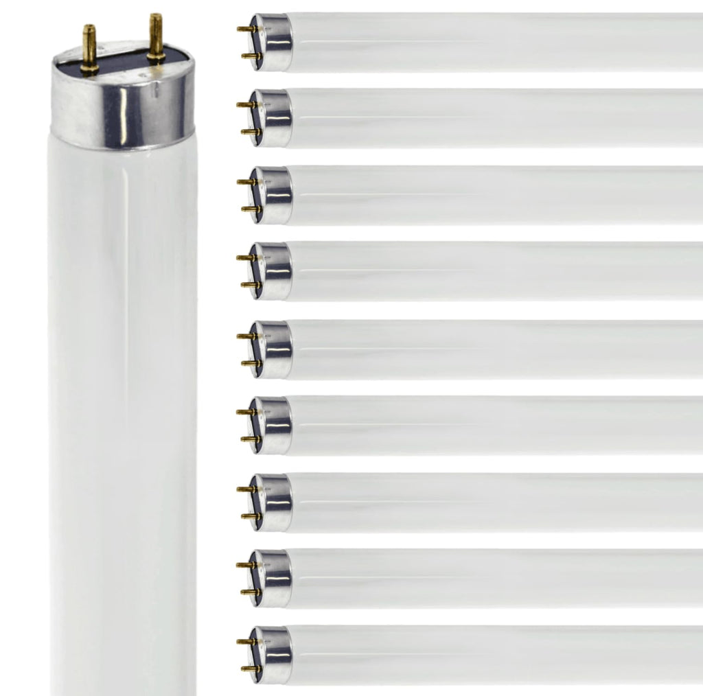 24 Inch T8 Fluorescent Tube Light Bulb 17W 3500K Neutral White G13 Bi-Pin Base 2 Foot Linear Lamp Pack of 10 G99204