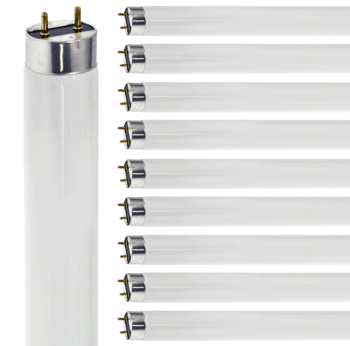 24 Inch T8 Fluorescent Tube Light Bulb 17W 3500K Neutral White G13 Bi-Pin Base 2 Foot Linear Lamp Pack of 10 G99204