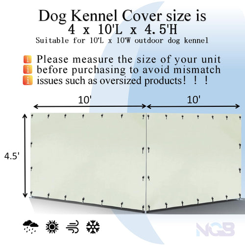 10'W x 10'L 600D Waterproof Oxford Fabric Kennel Cover P62730