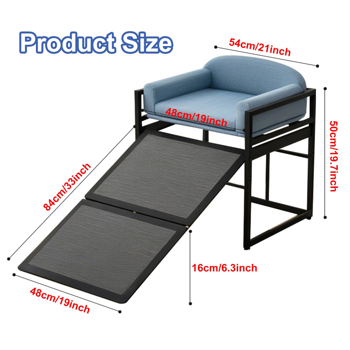 Extra Wide Non Slip Dog Stairs with Wheels B8207