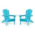 Wooden Folding Adirondack Chair Set of 2 Solid Cedar Z53698