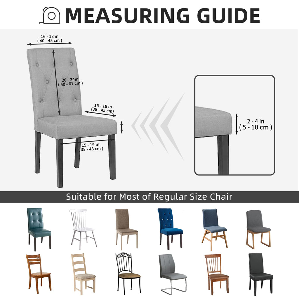 Black Stretch Dining Room Chair Slipcovers Set of 4 P961055