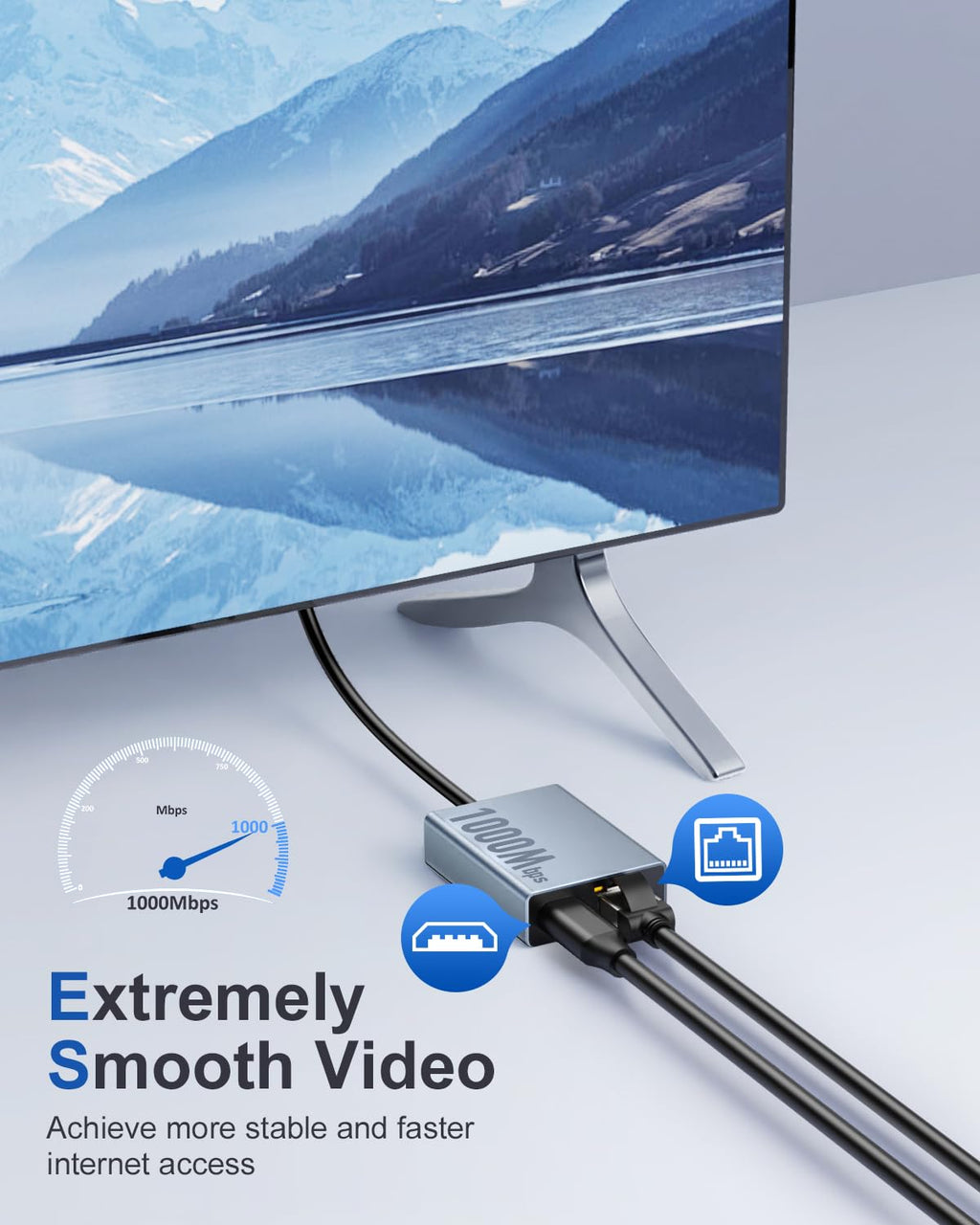 1000 Mbps Micro USB to RJ45 Ethernet Adapter D692