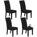 Black Stretch Dining Room Chair Slipcovers Set of 4 P961055