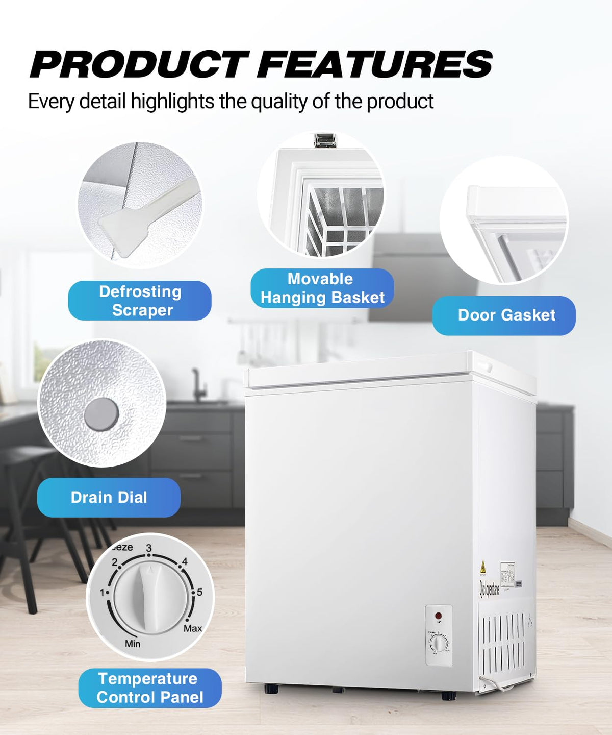 5.0 cu.ft Chest Freezer with Temperature Control F901