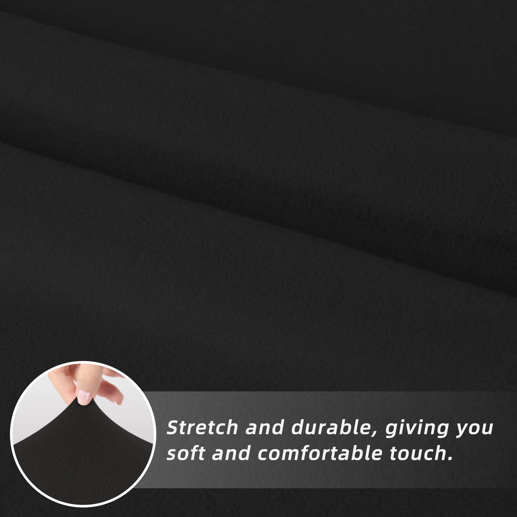 Black Stretch Dining Room Chair Slipcovers Set of 4 P961055
