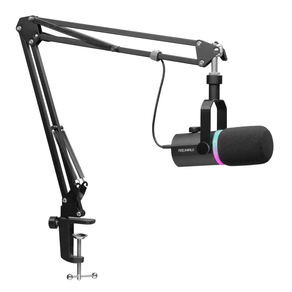 Black Metal Dynamic Microphone with Boom Arm L4722