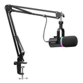Black Metal Dynamic Microphone with Boom Arm L4722