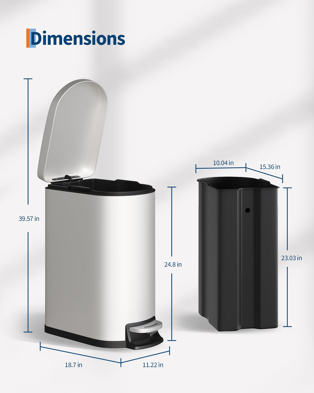 13.2 Gallon Stainless Steel Kitchen Trash Can T10378