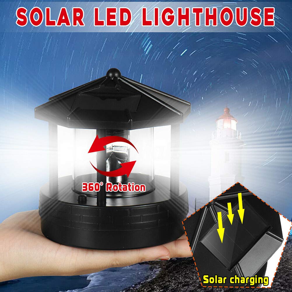 Solar Lighthouse Rotating Outdoor Waterproof LED Light A7725
