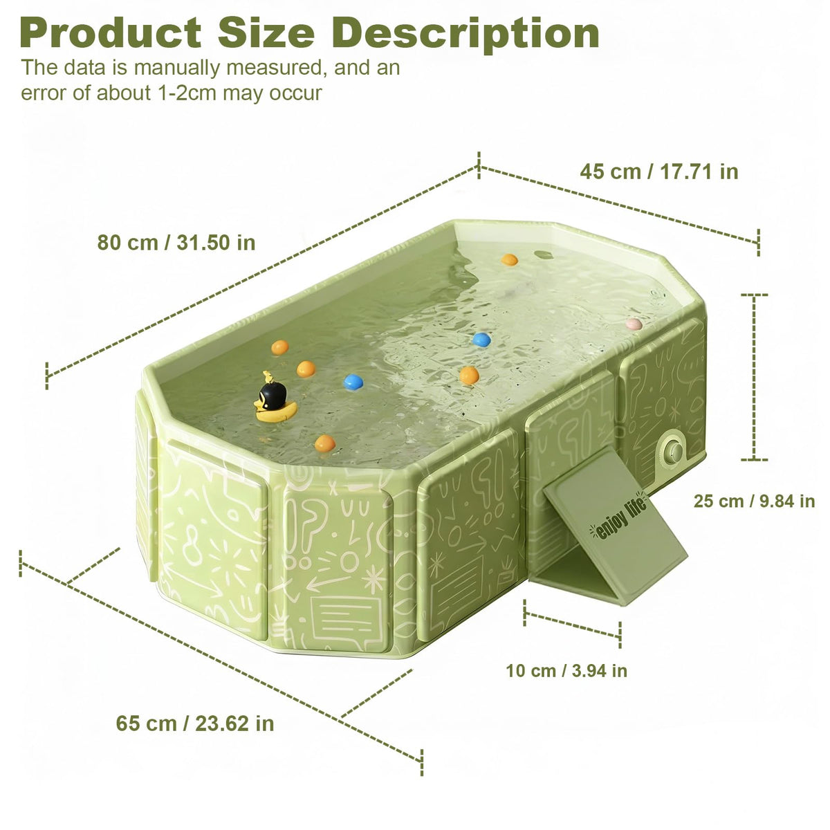 Foldable Dog Bathtub with Side Drain Plug A36531