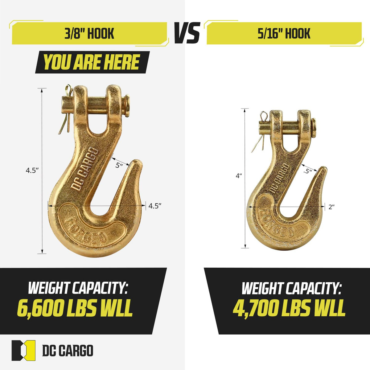 3/8 Clevis Hook G70 4 Pack W3876
