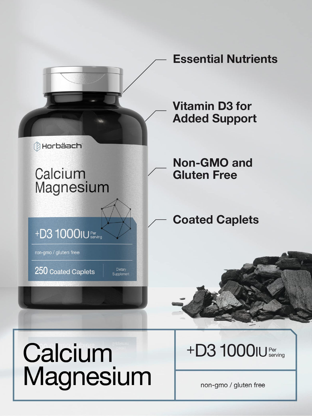 Calcium Magnesium with Vitamin D3 250 Caplets I63579