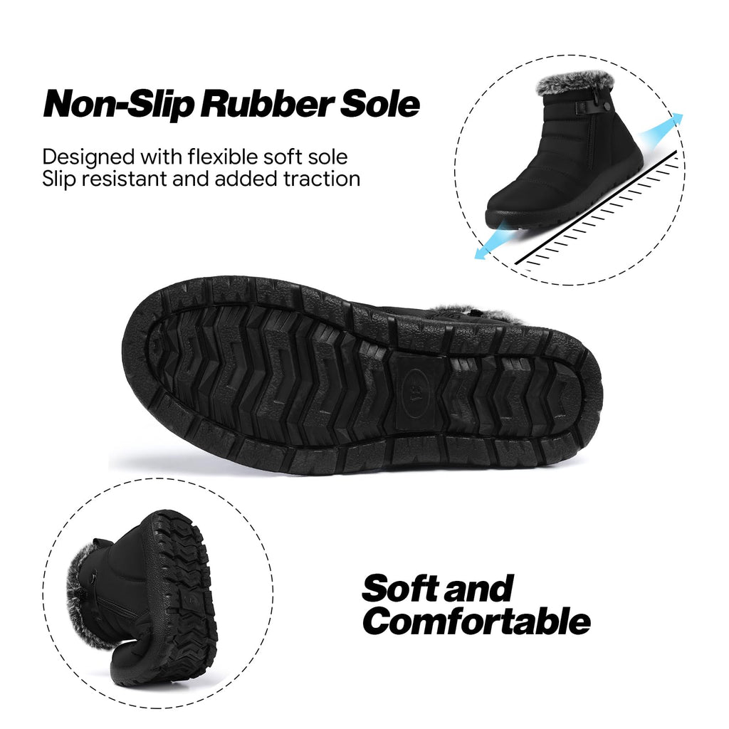 Winter Boots for Women Waterproof Non Slip A1095