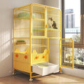 4-Tier Metal Wire Cat Cage with Litter Box and Hammock C896926