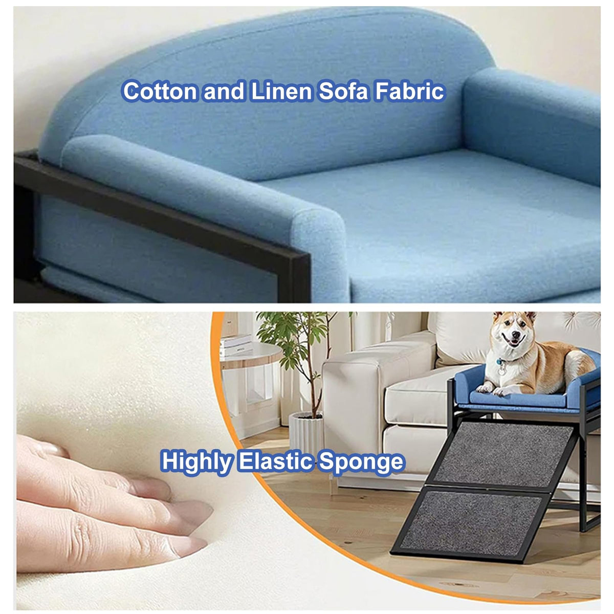 Extra Wide Non Slip Dog Stairs with Wheels B8207