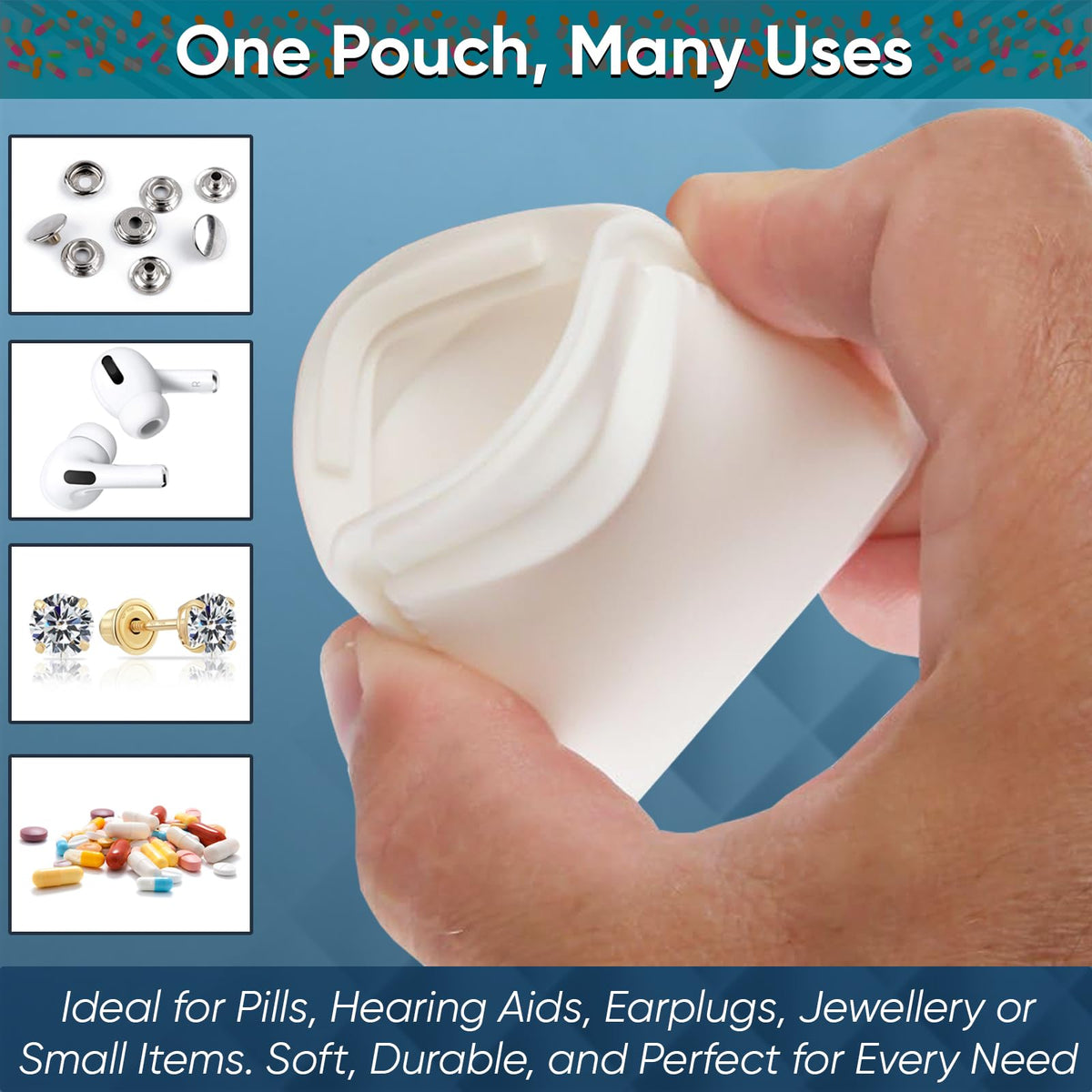 Small Pill Pouch with Easy Open & Secure Closure T9074