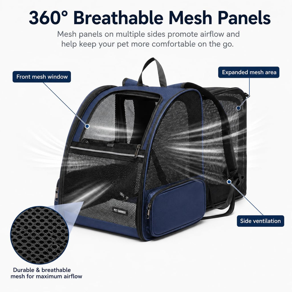 Blue Expandable Cat Carrier Backpack E8145
