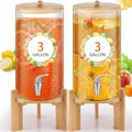 2 Pack 3 Gallon Glass Drink Dispensers Z2842