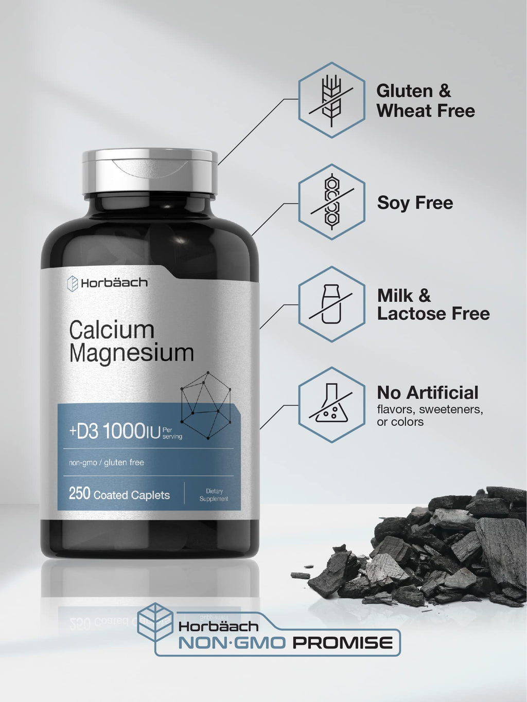Calcium Magnesium with Vitamin D3 250 Caplets I63579